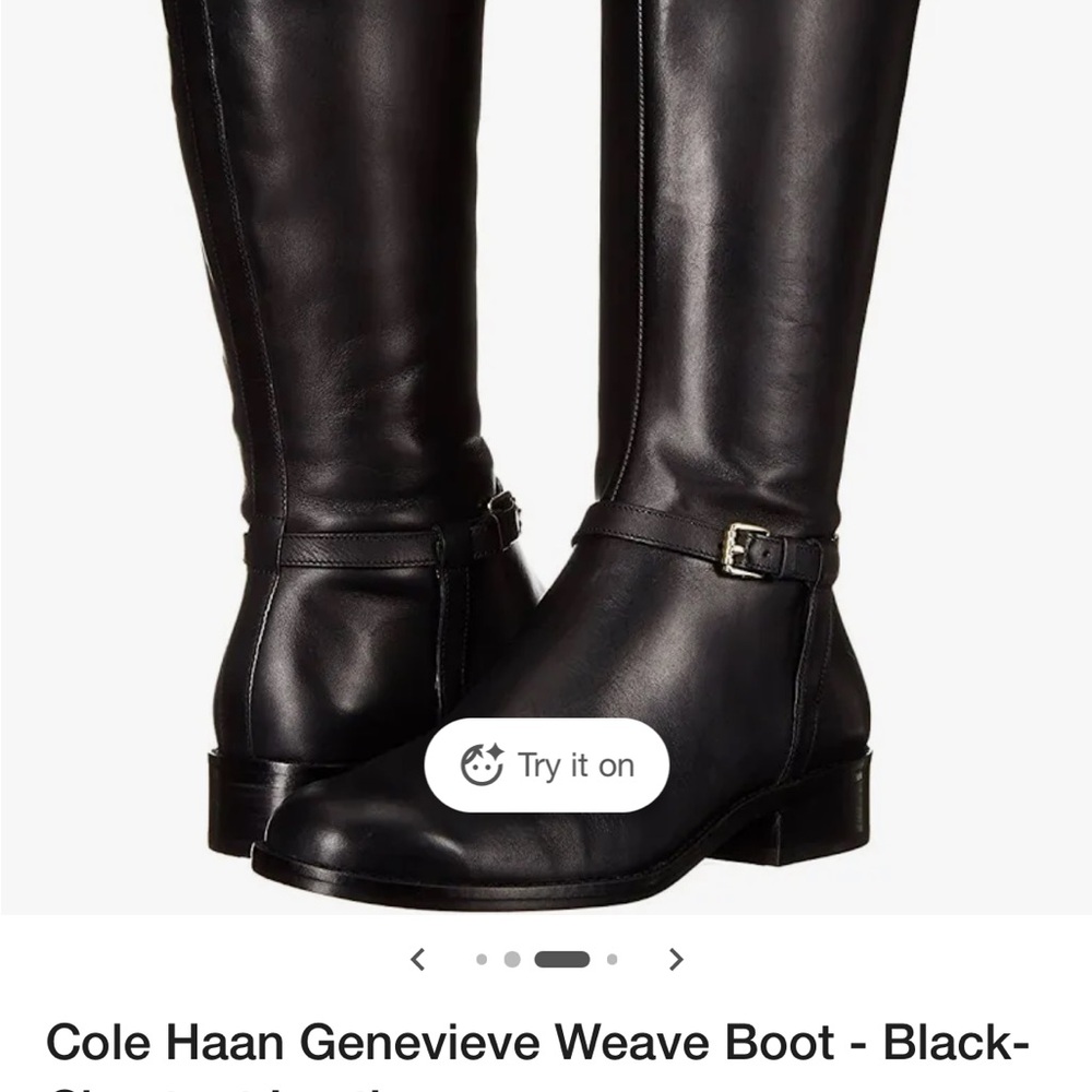 Cole Haan Black Tall Leather Boots